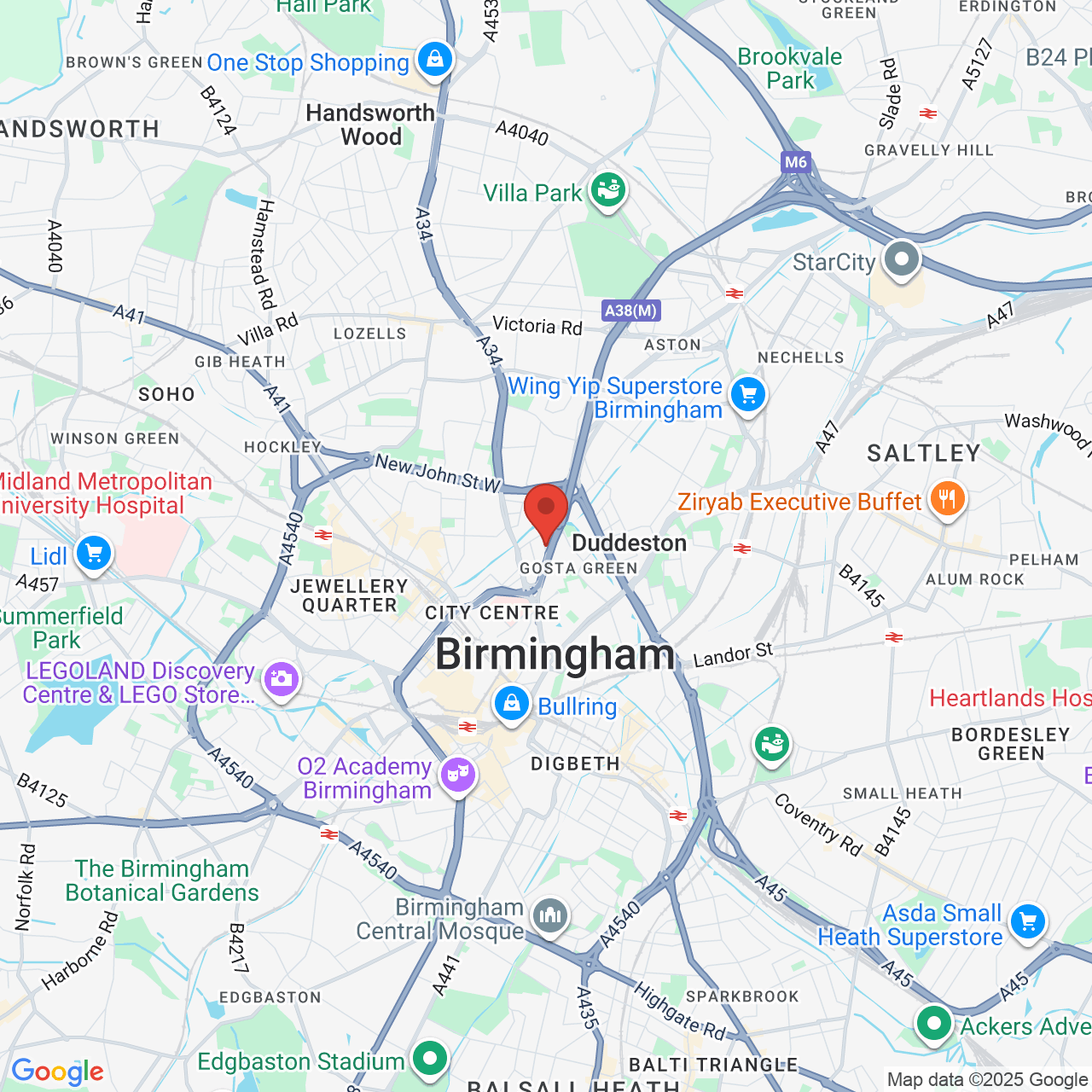 Map displaying vacancy location