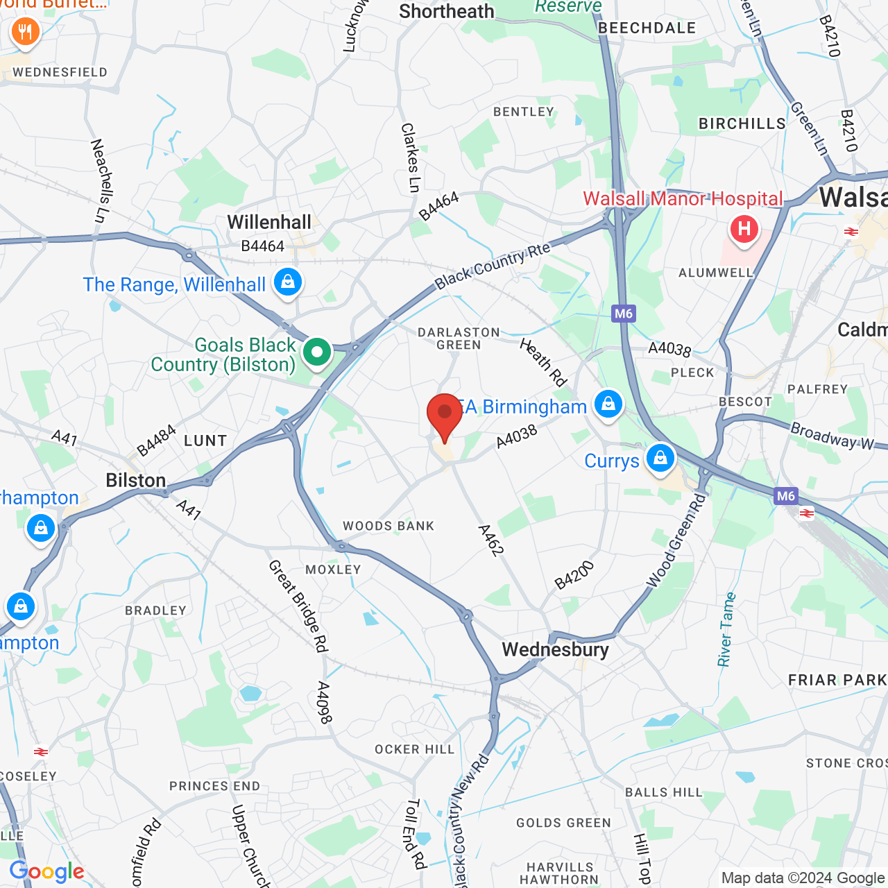 Map displaying vacancy location