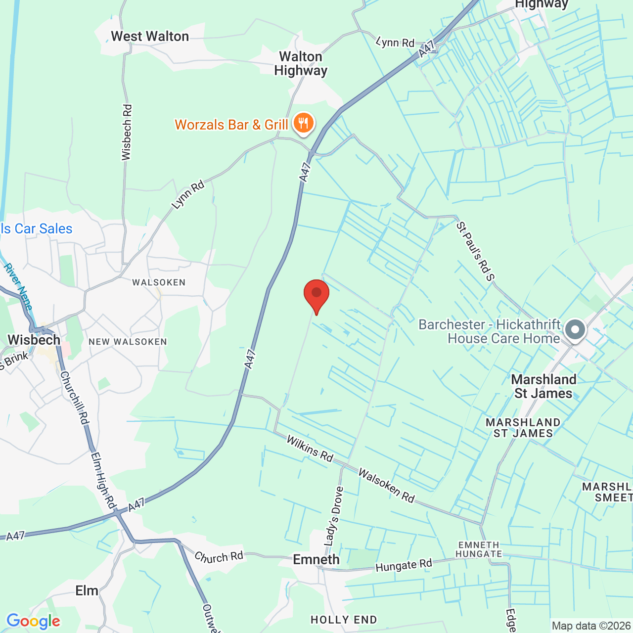 Map displaying vacancy location