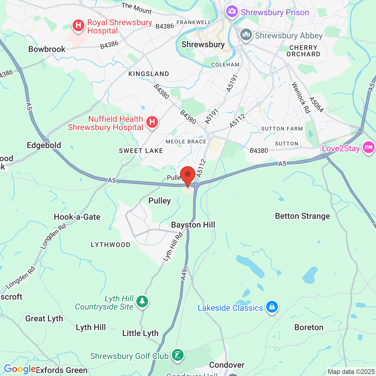 Map displaying vacancy location