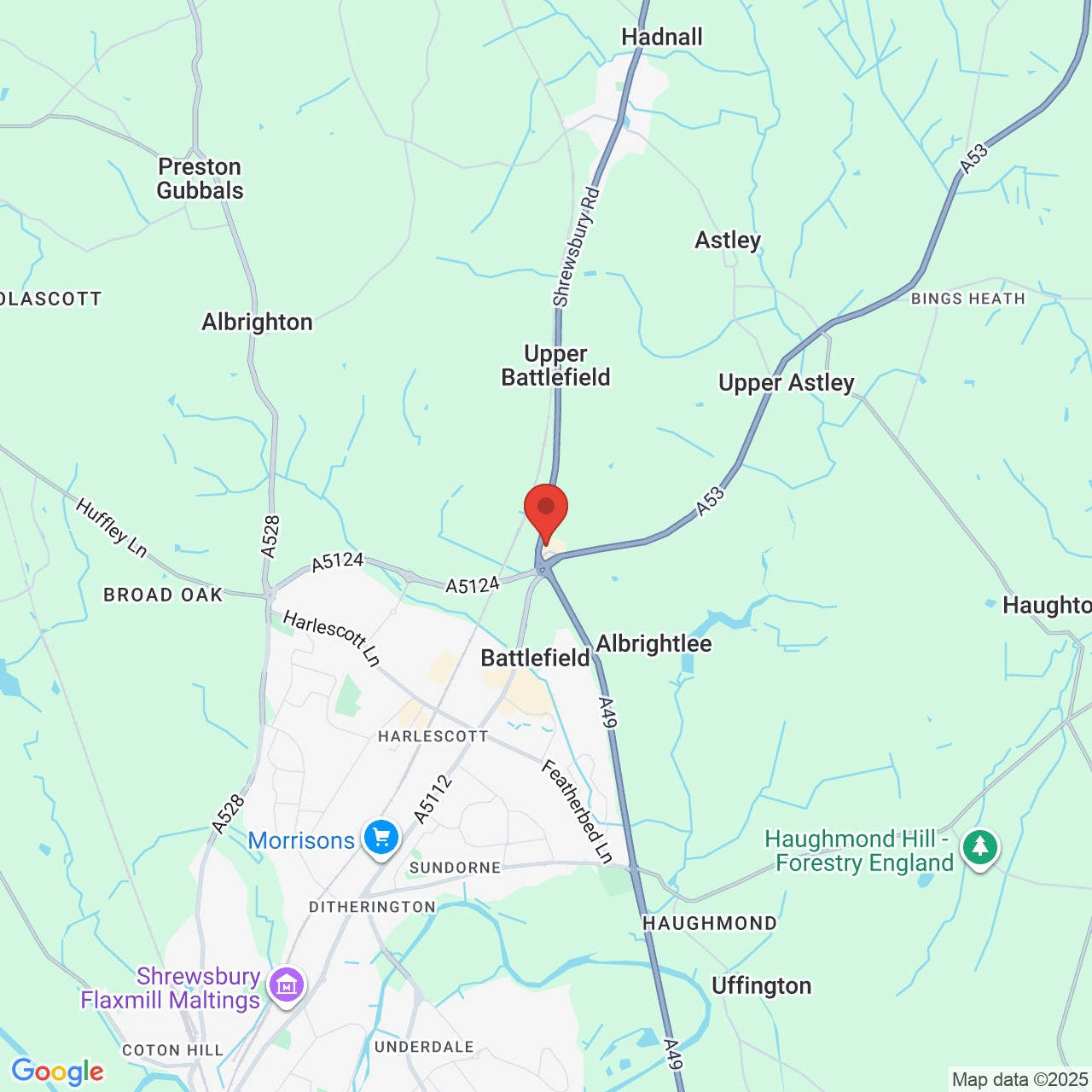 Map displaying vacancy location