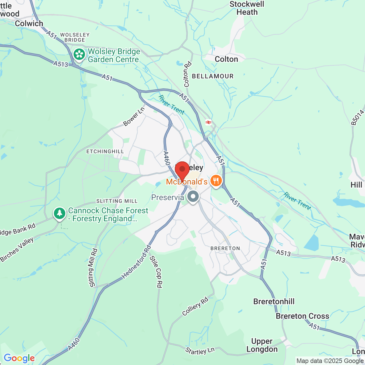 Map displaying vacancy location