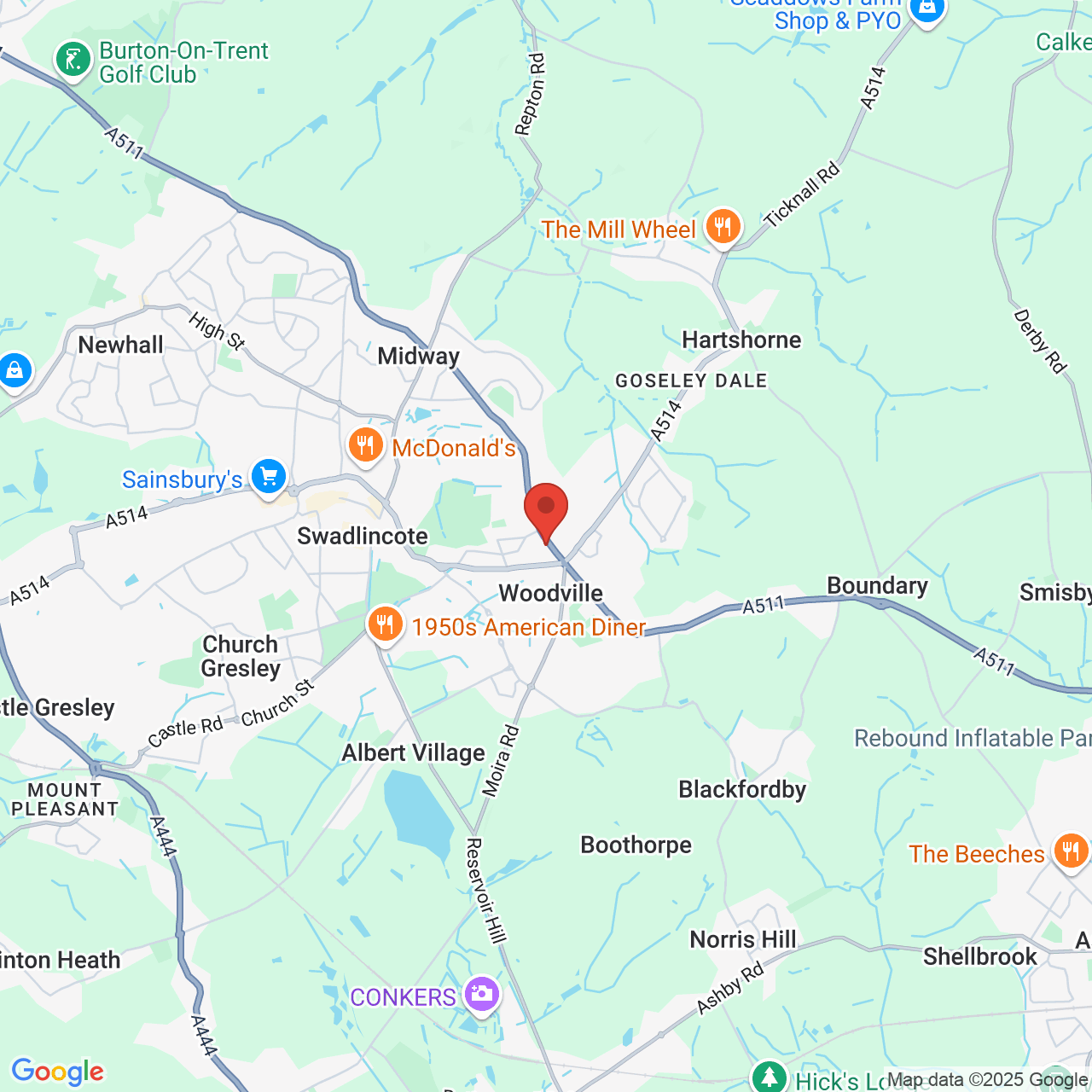 Map displaying vacancy location