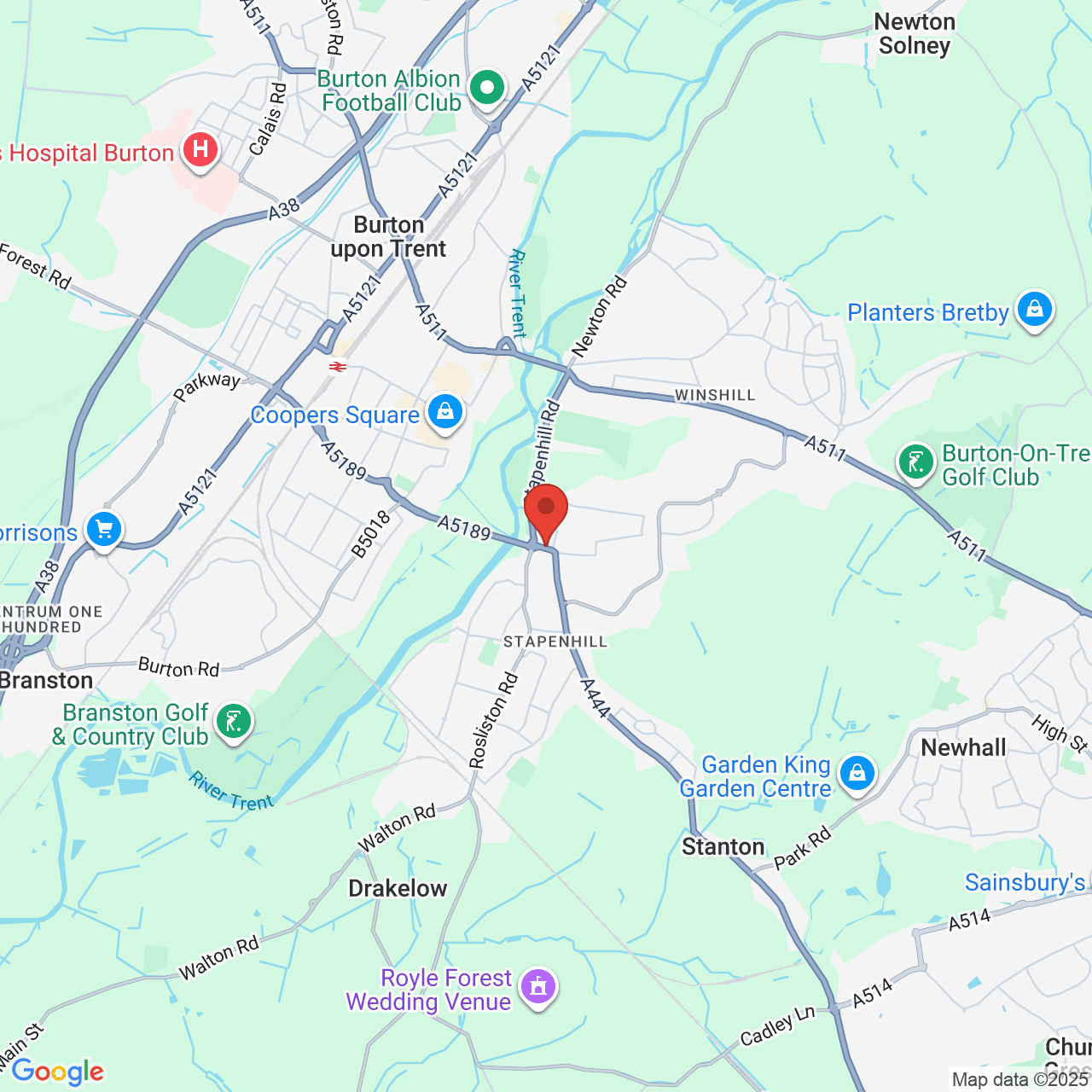 Map displaying vacancy location