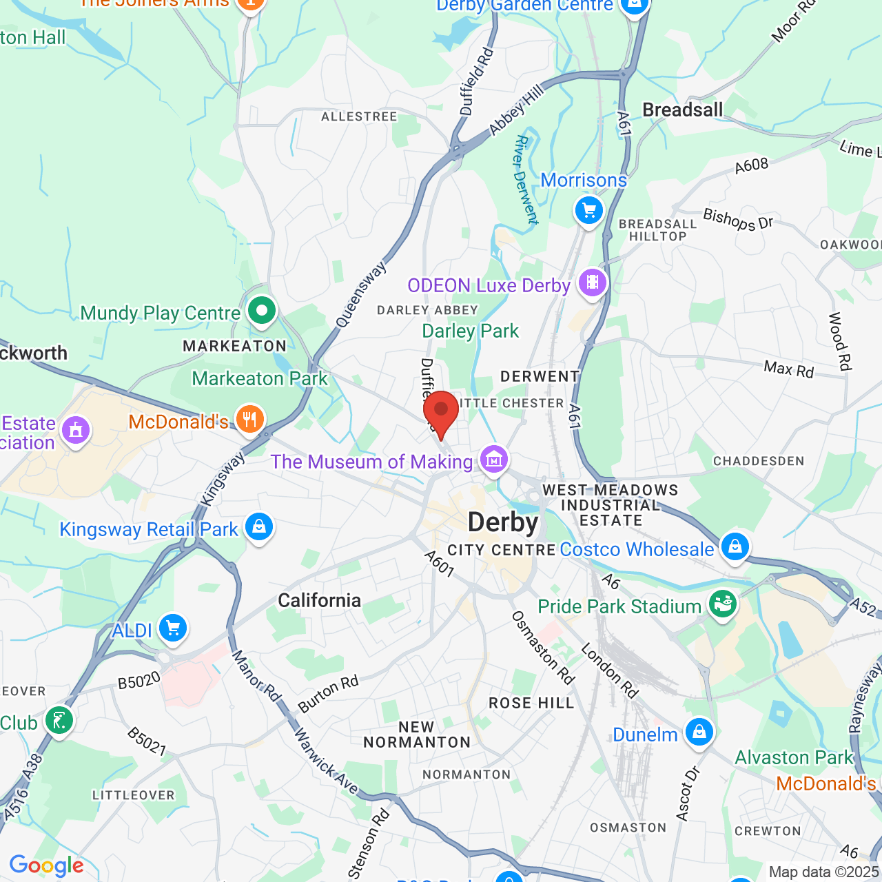 Map displaying vacancy location