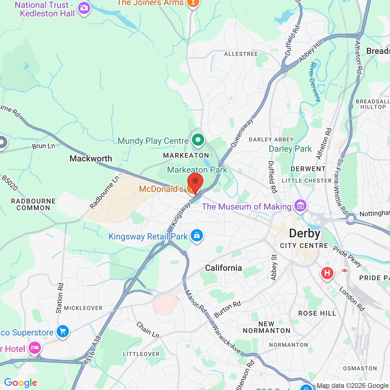 Map displaying vacancy location