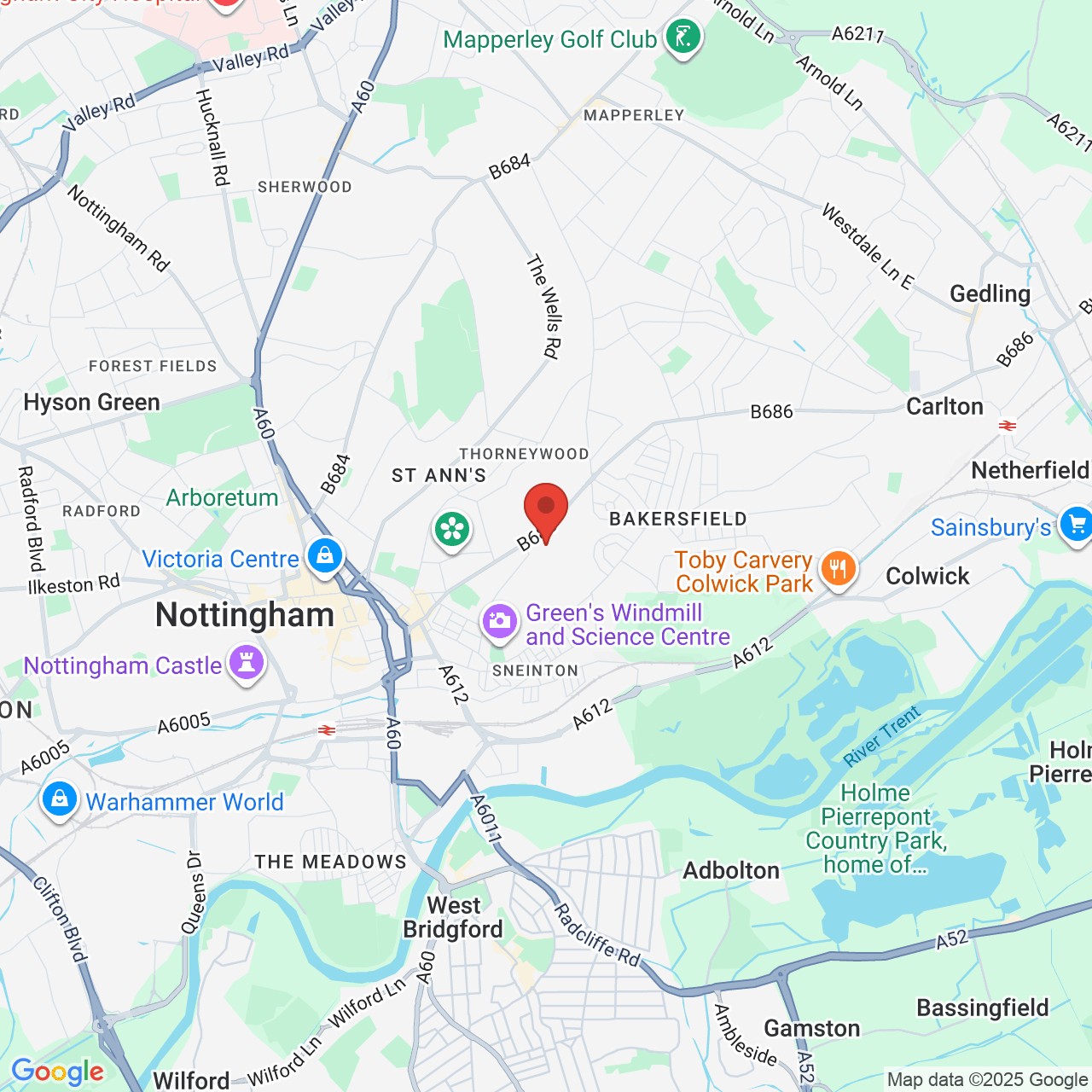 Map displaying vacancy location