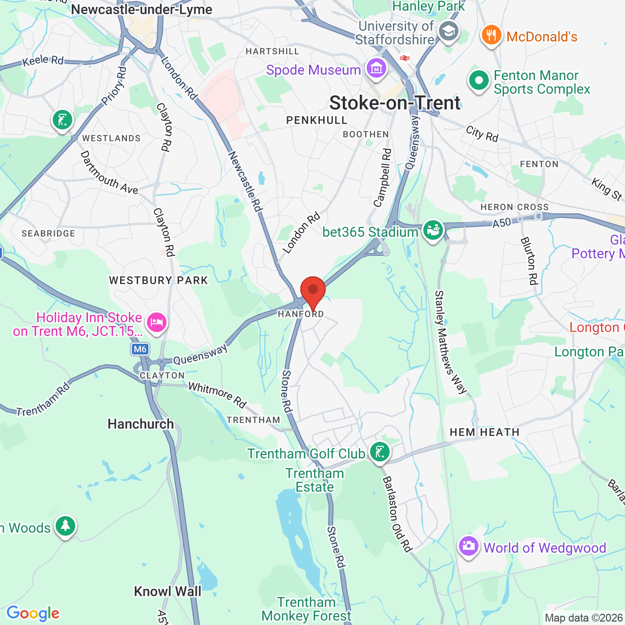 Map displaying vacancy location