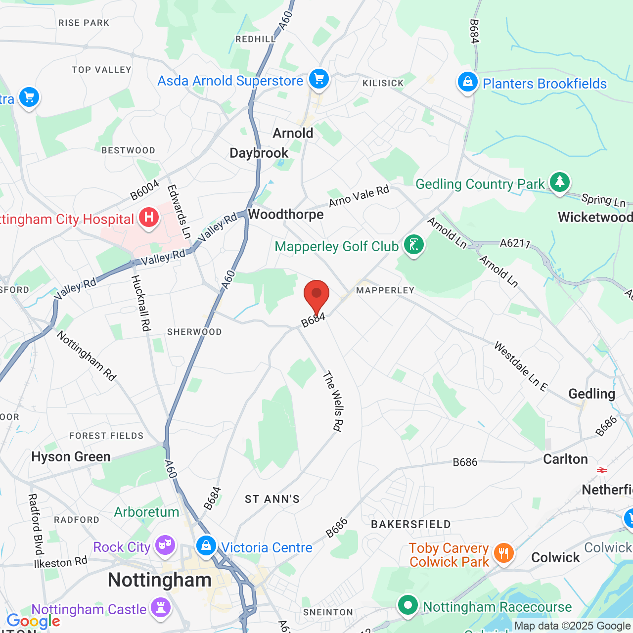Map displaying vacancy location