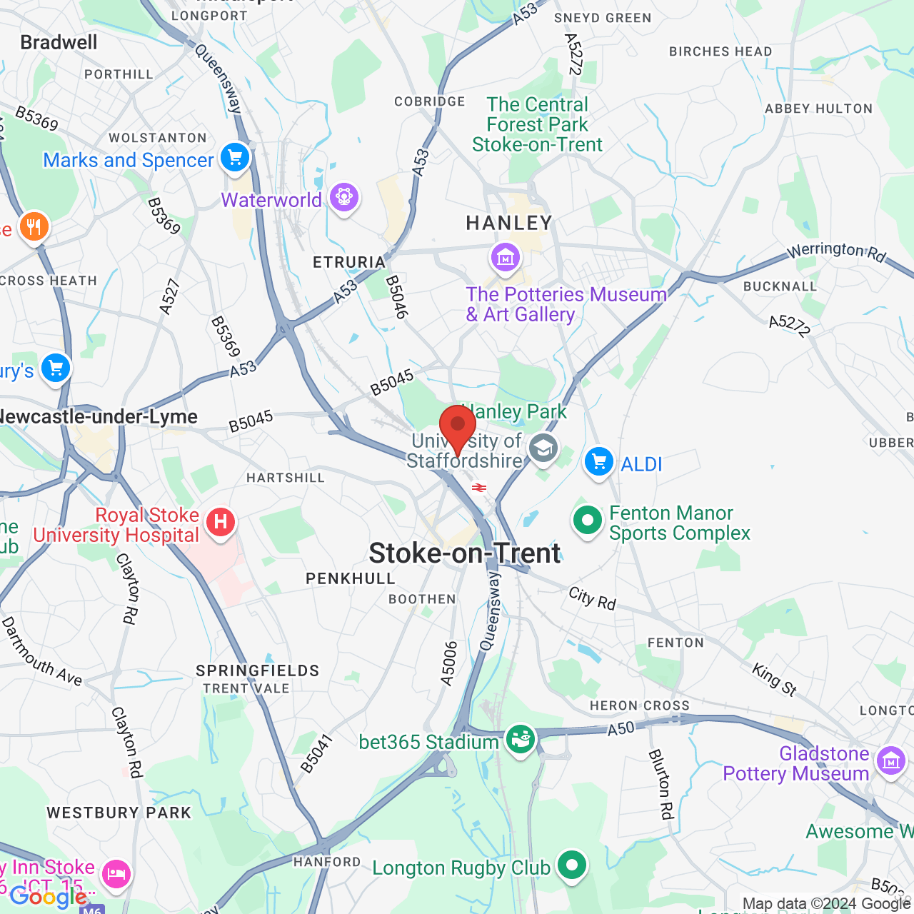 Map displaying vacancy location