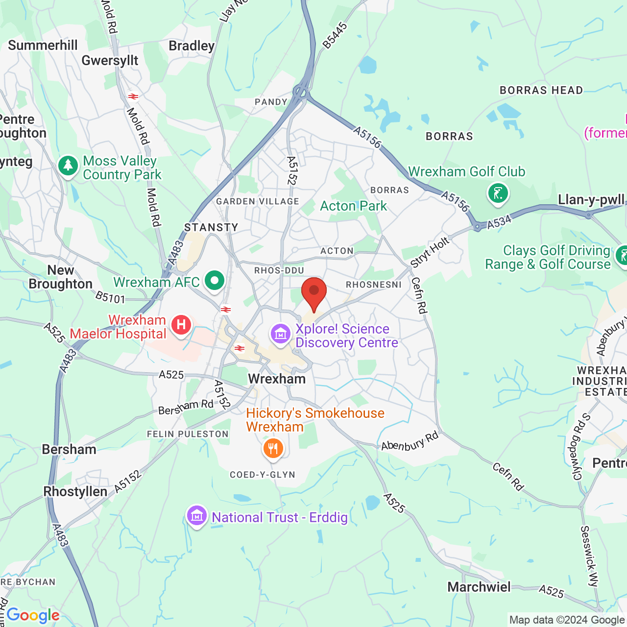 Map displaying vacancy location