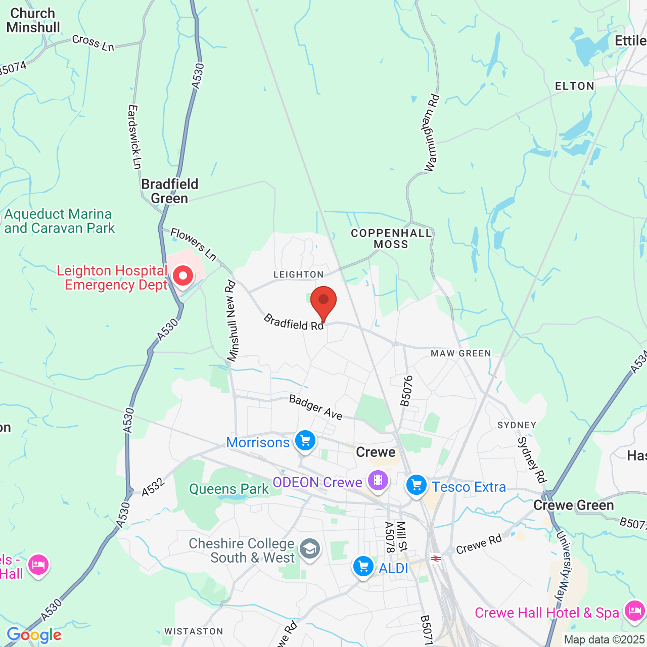 Map displaying vacancy location