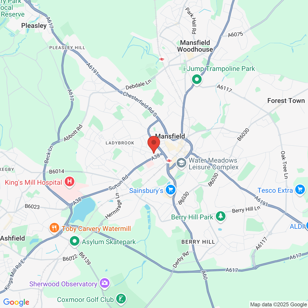 Map displaying vacancy location