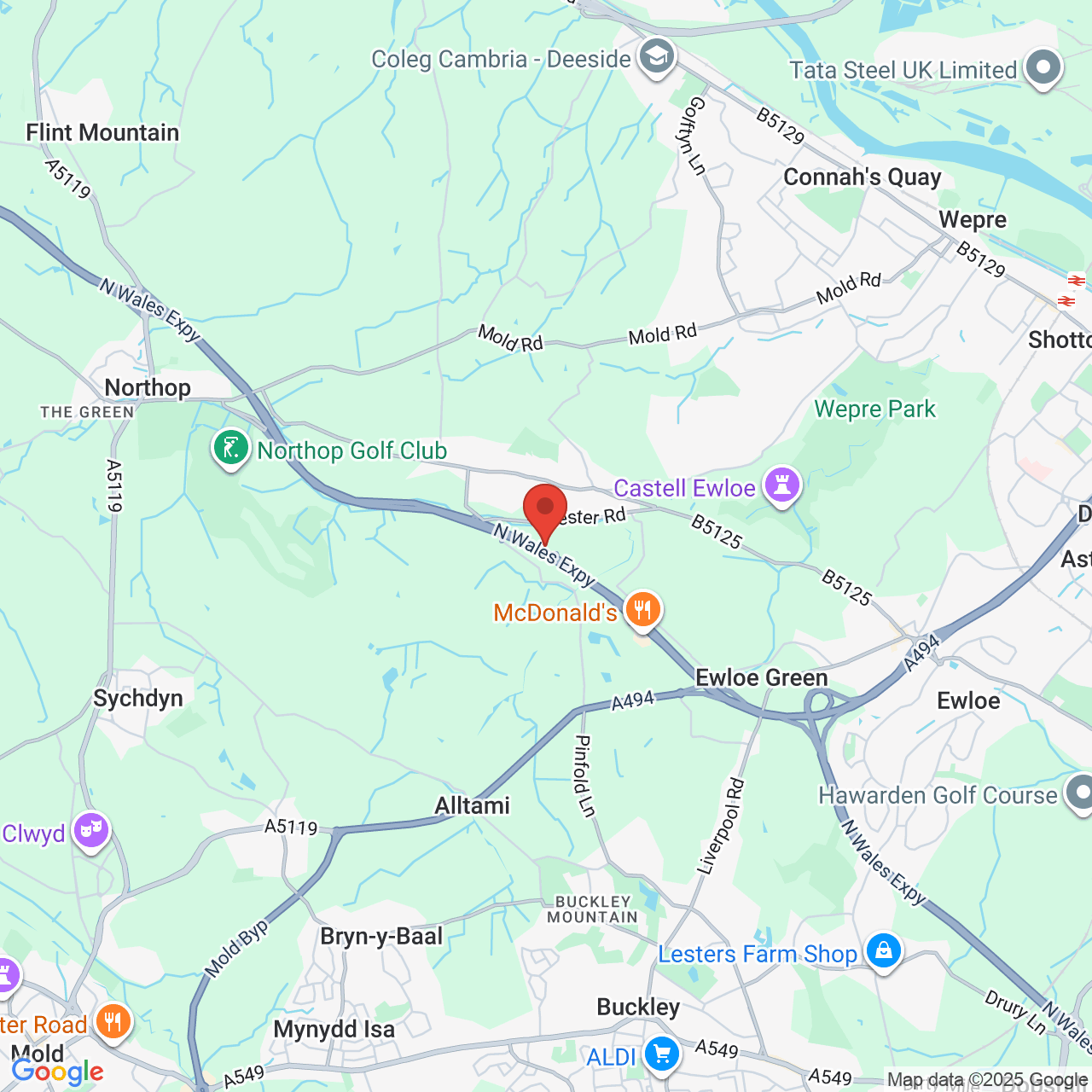 Map displaying vacancy location