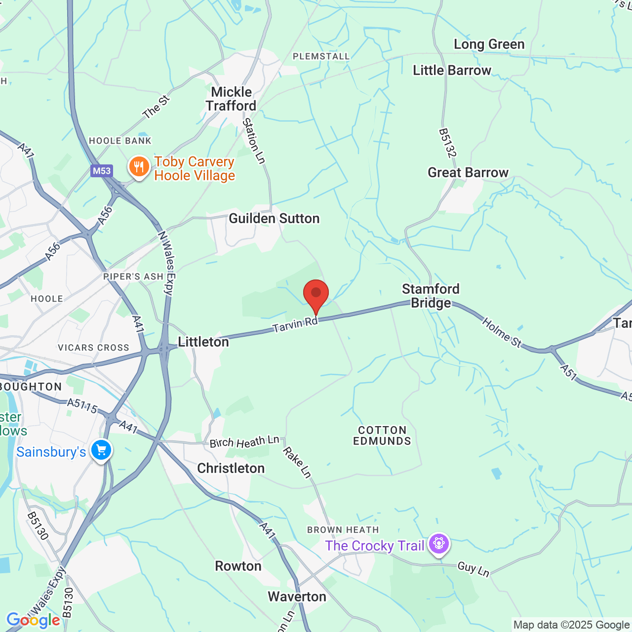 Map displaying vacancy location