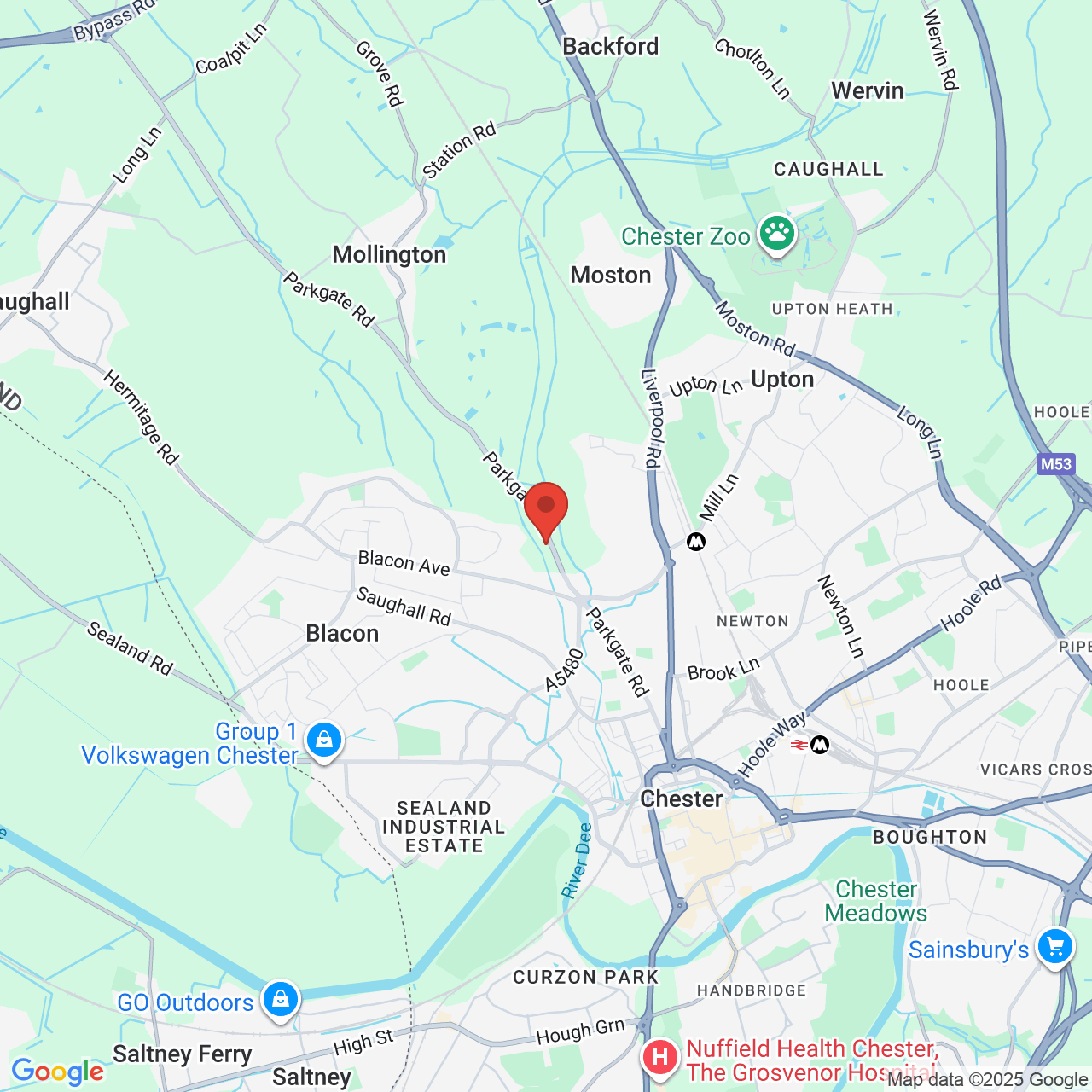 Map displaying vacancy location