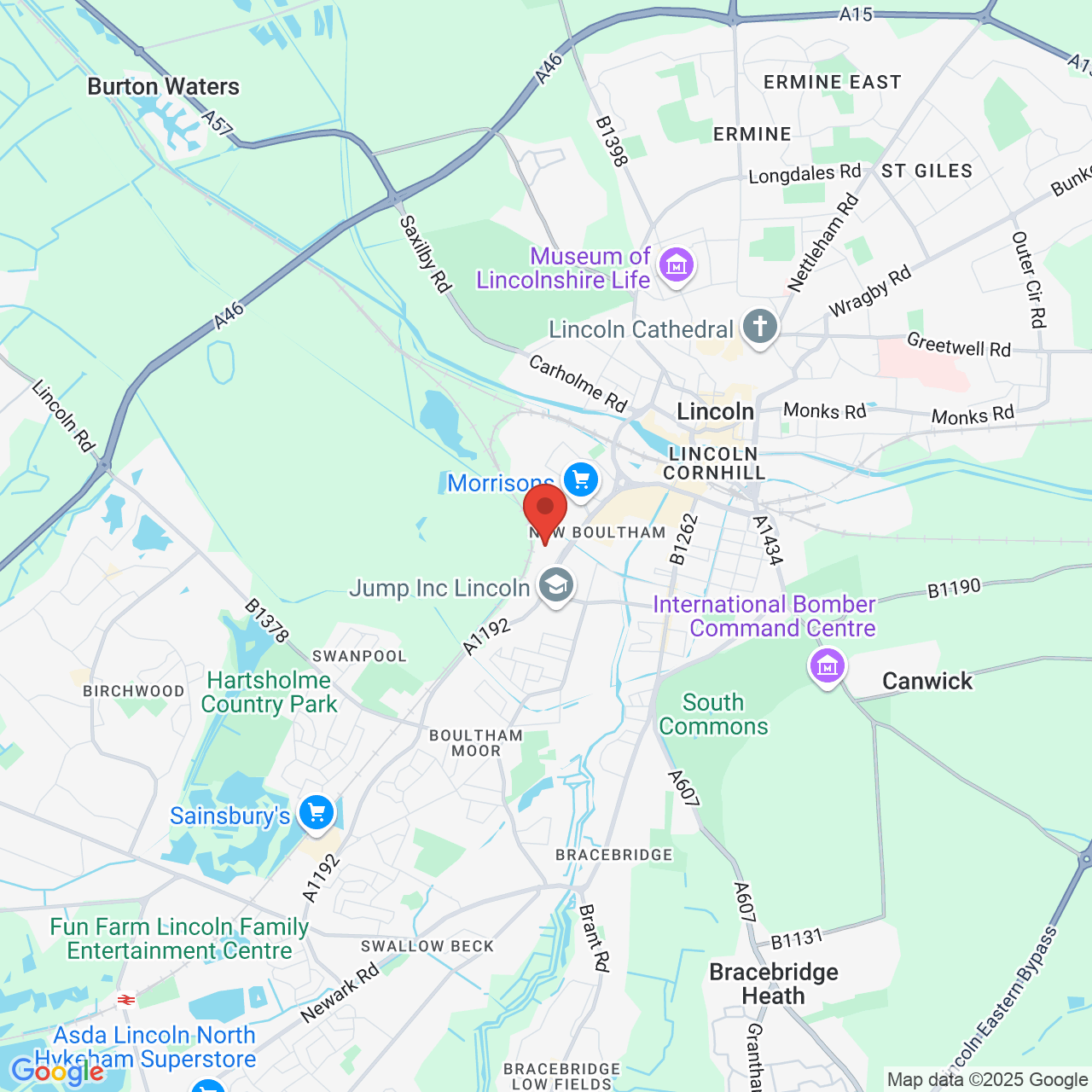 Map displaying vacancy location