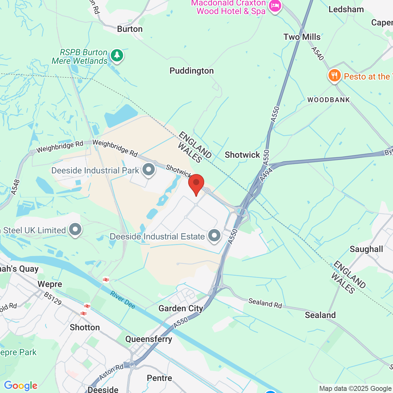 Map displaying vacancy location