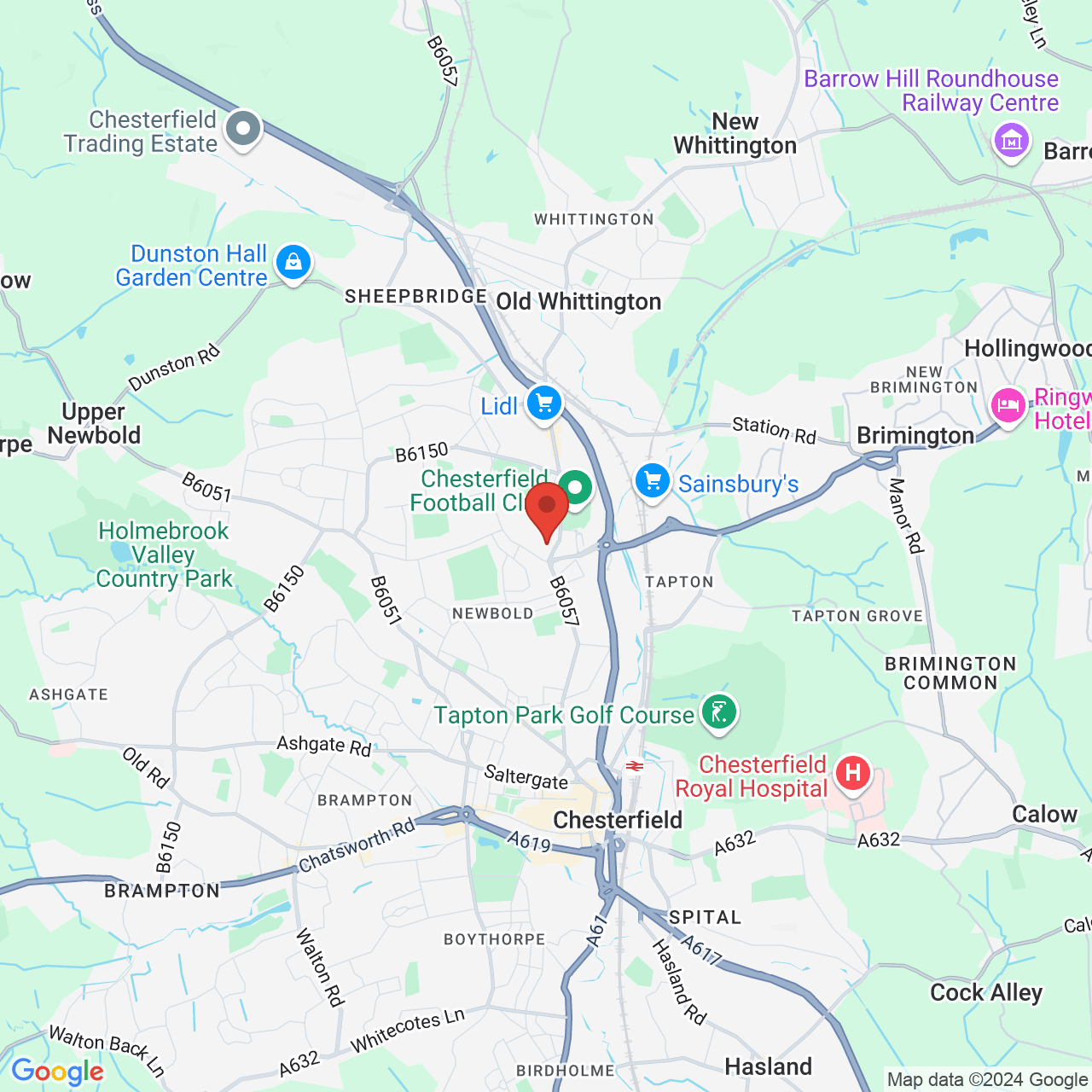 Map displaying vacancy location