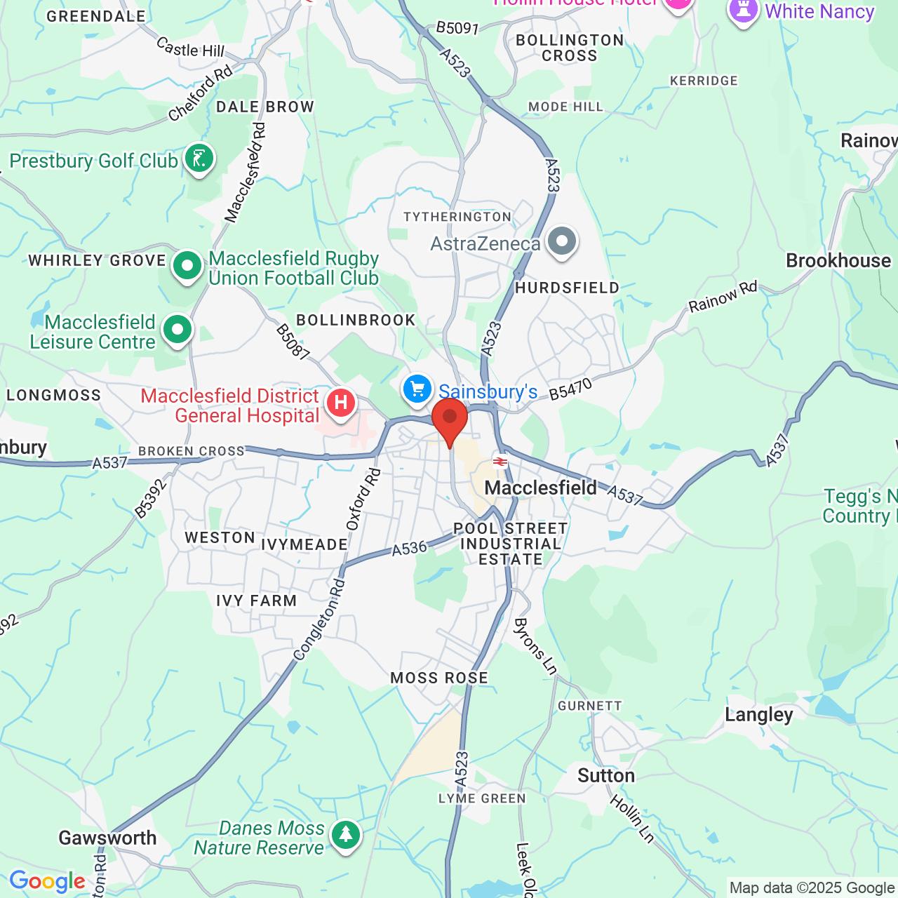 Map displaying vacancy location