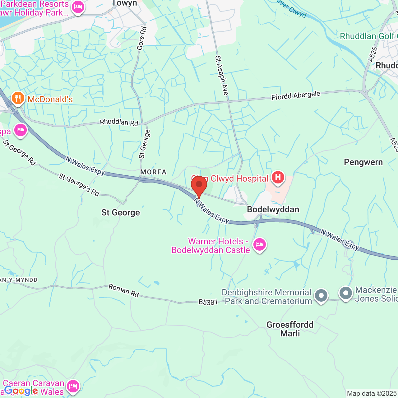 Map displaying vacancy location
