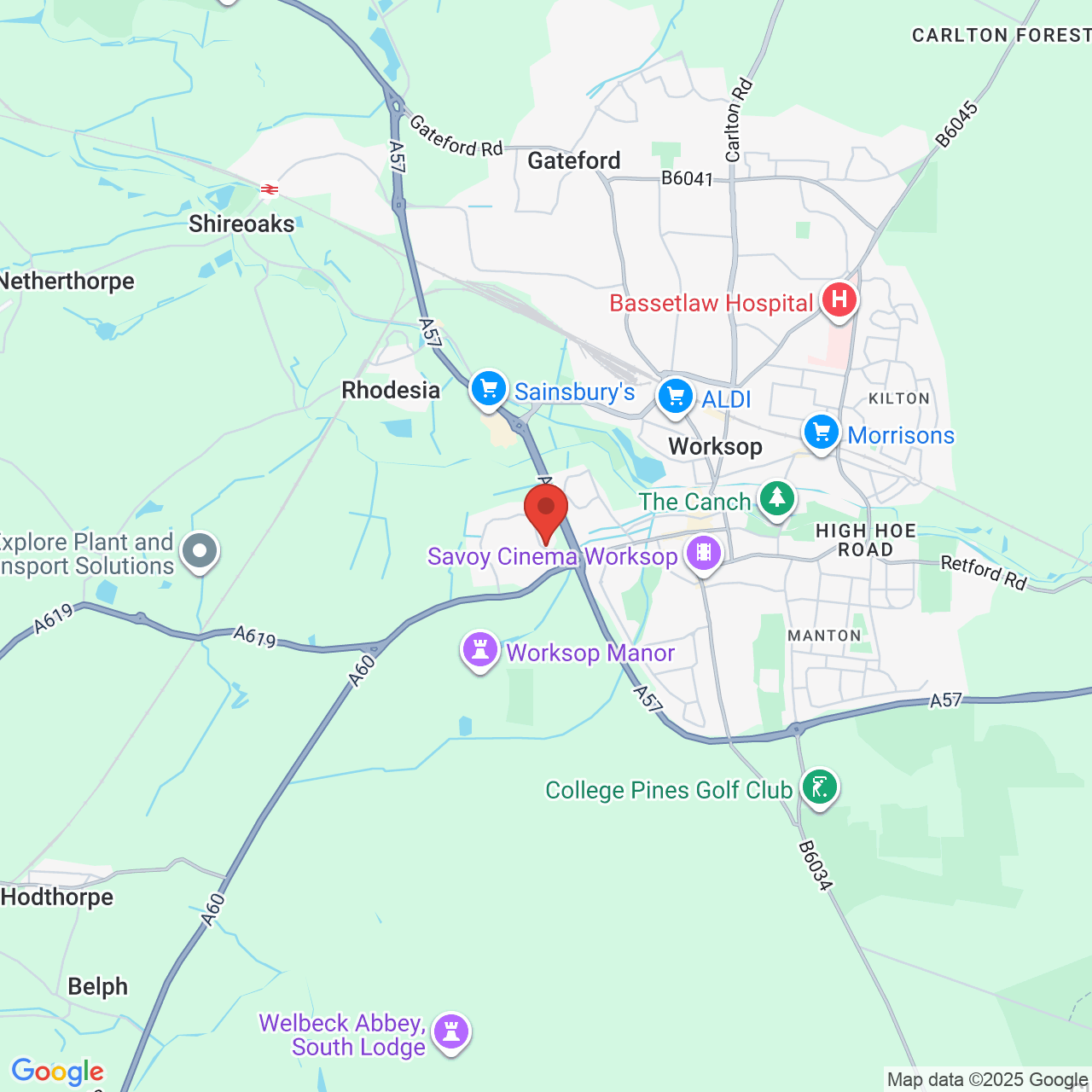 Map displaying vacancy location