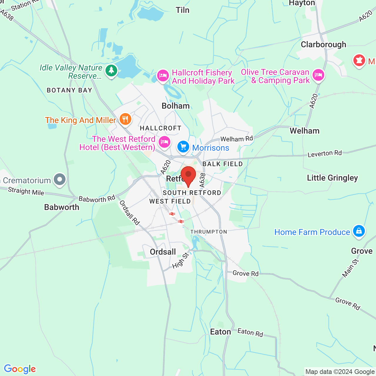 Map displaying vacancy location