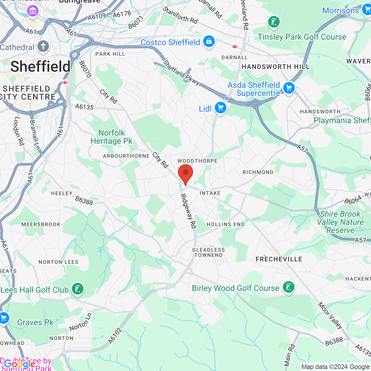 Map displaying vacancy location