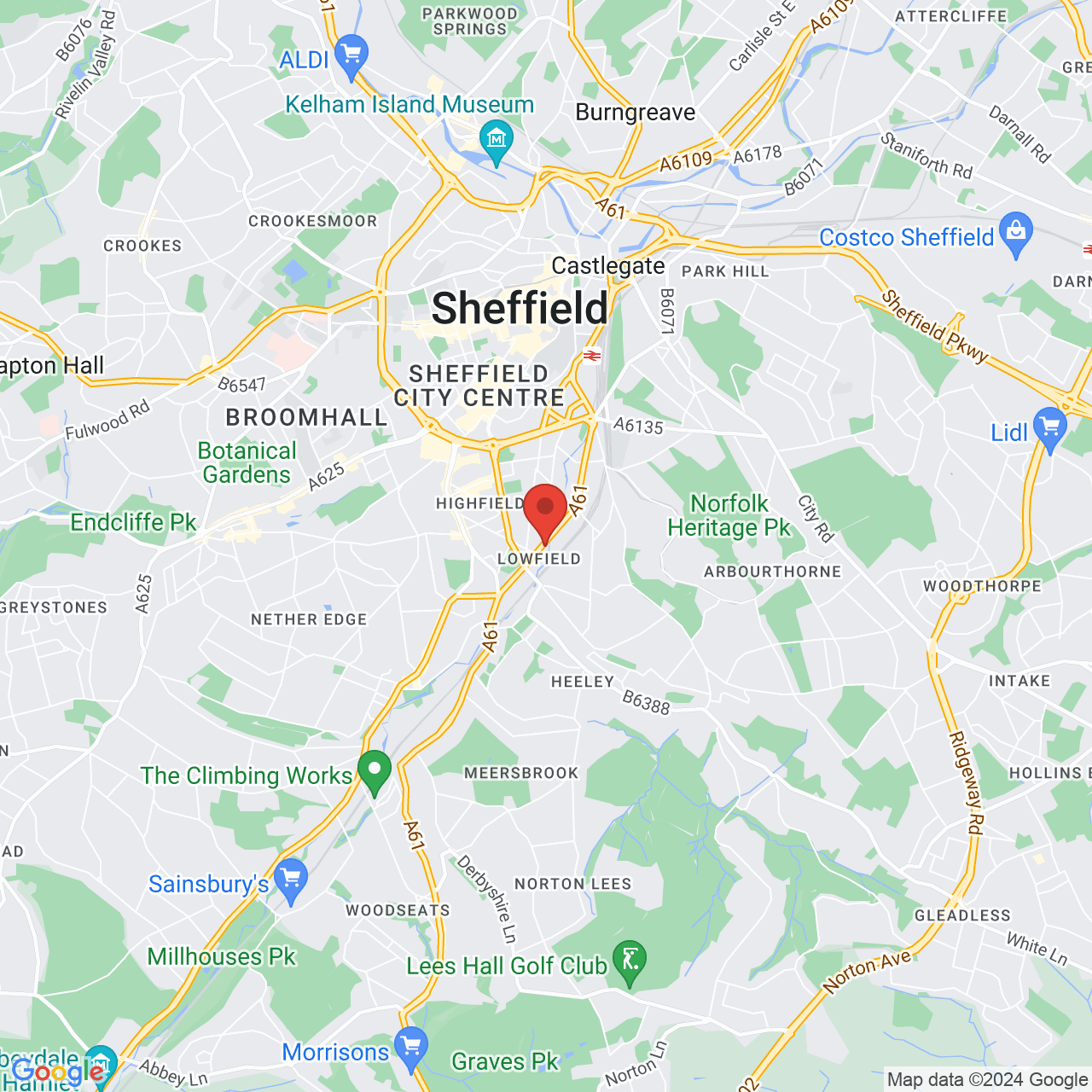 Map displaying vacancy location