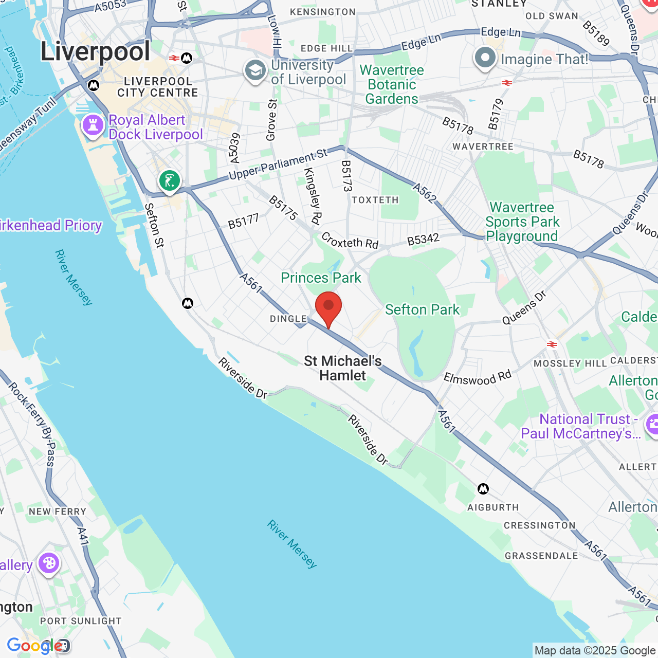 Map displaying vacancy location