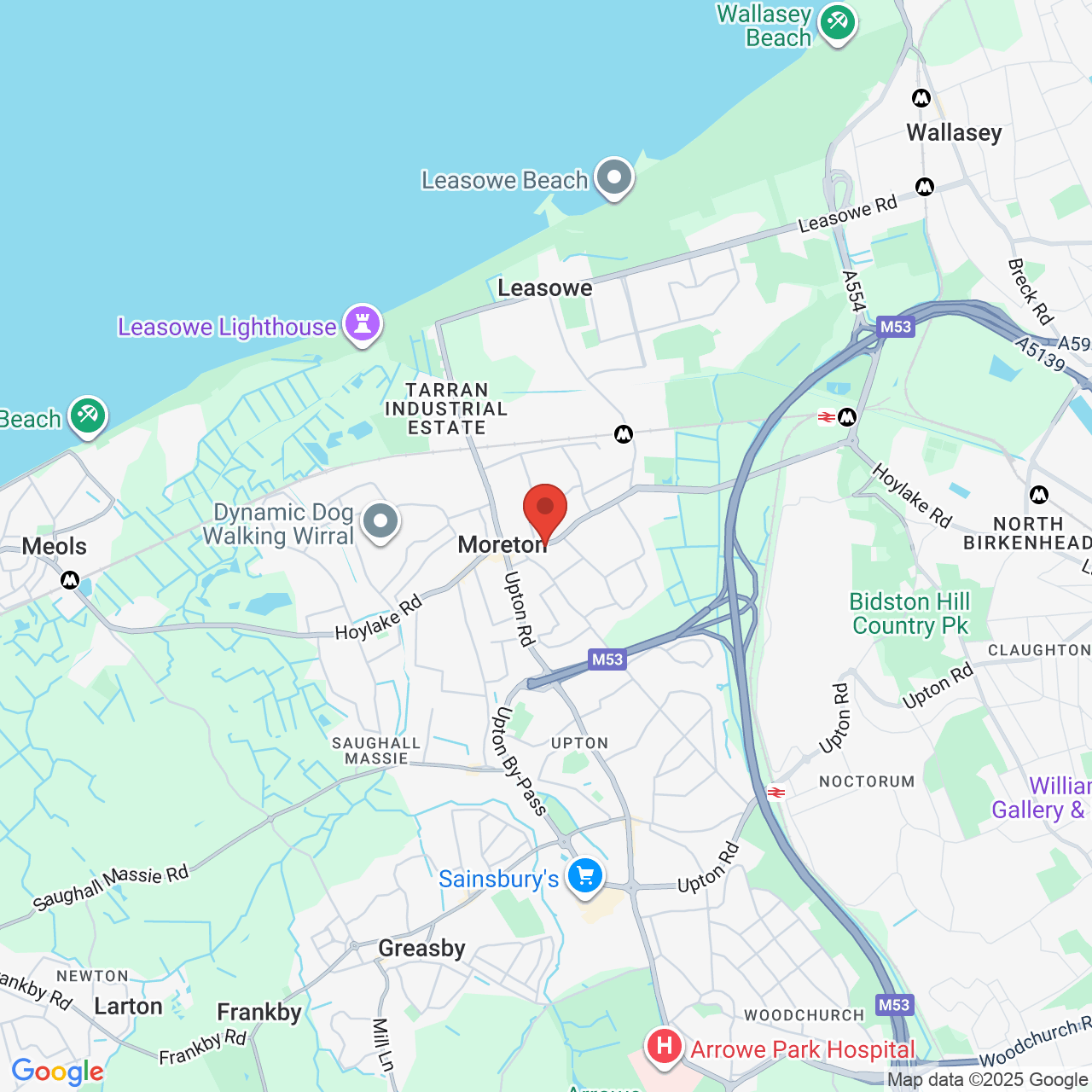 Map displaying vacancy location