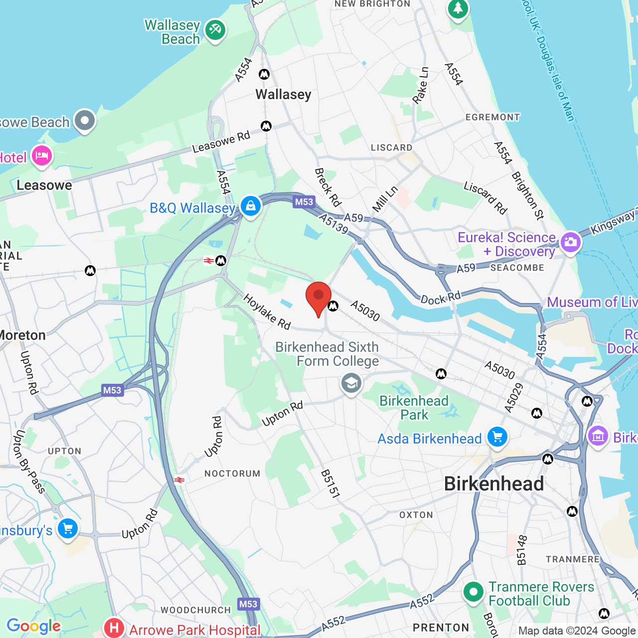 Map displaying vacancy location