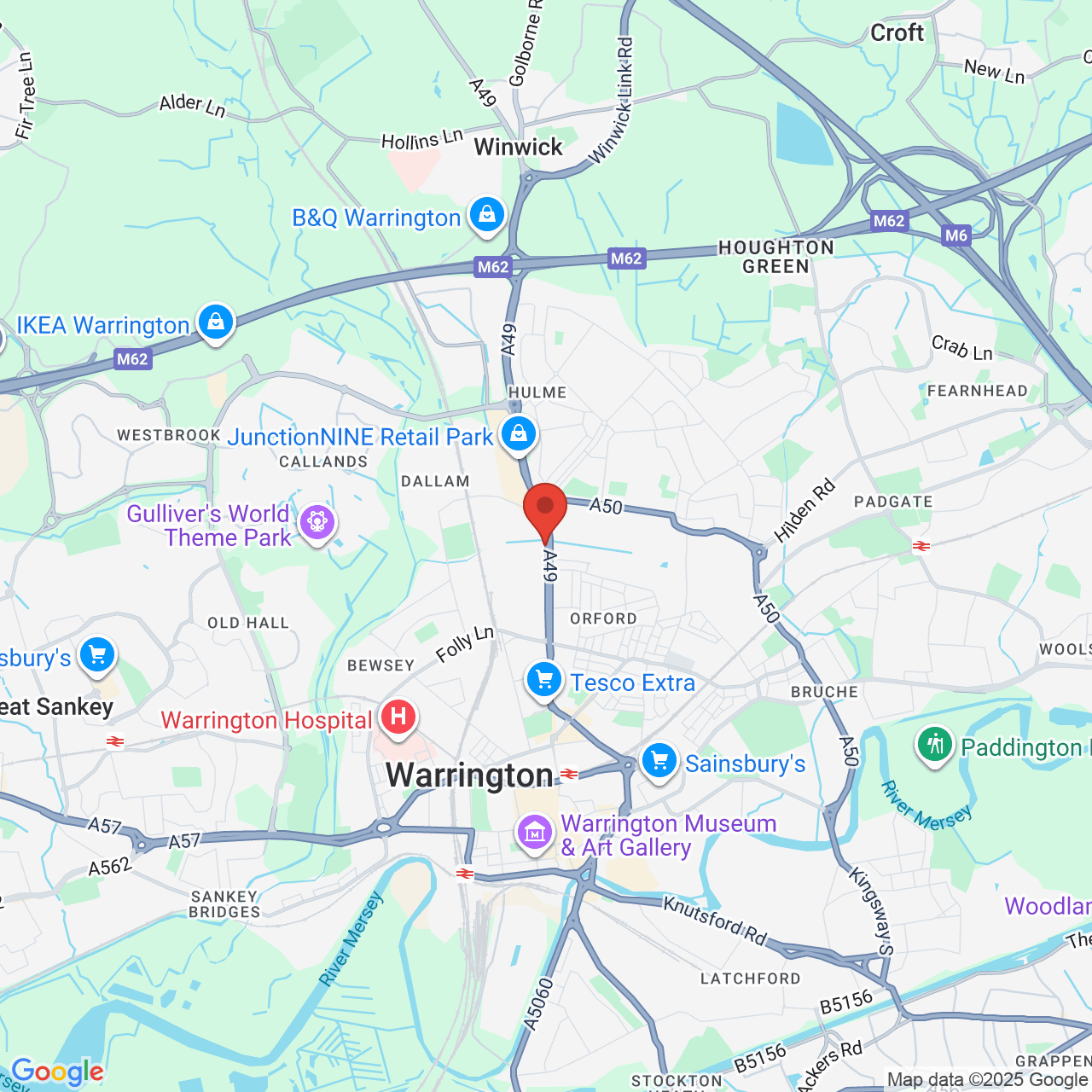 Map displaying vacancy location