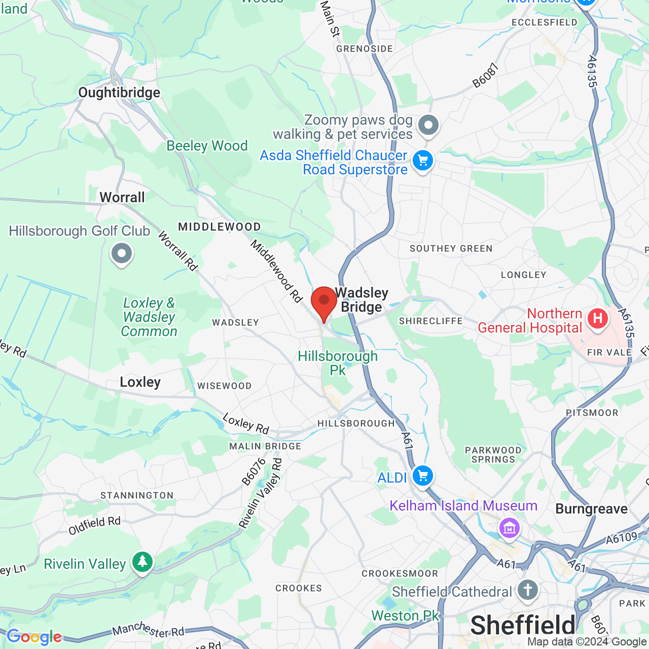 Map displaying vacancy location
