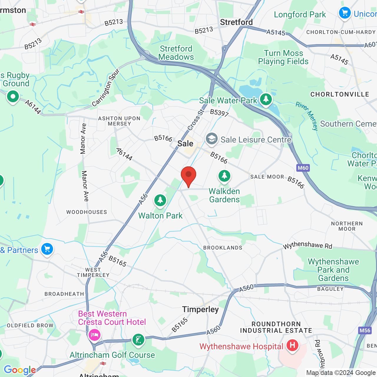 Map displaying vacancy location