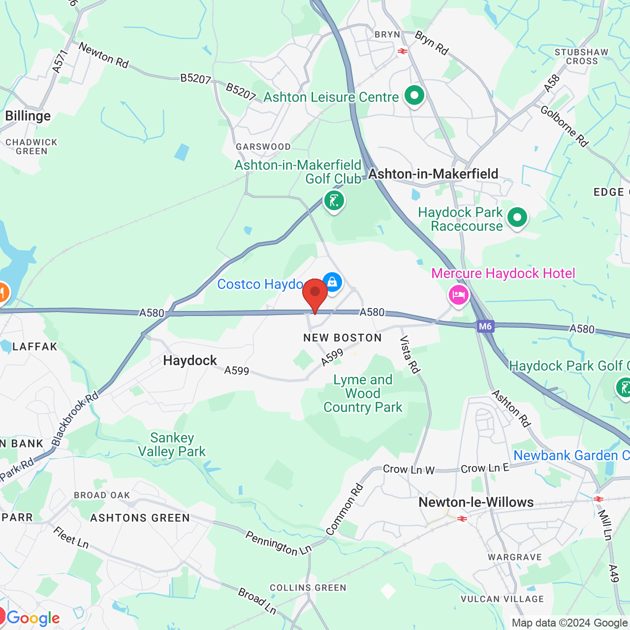 Map displaying vacancy location