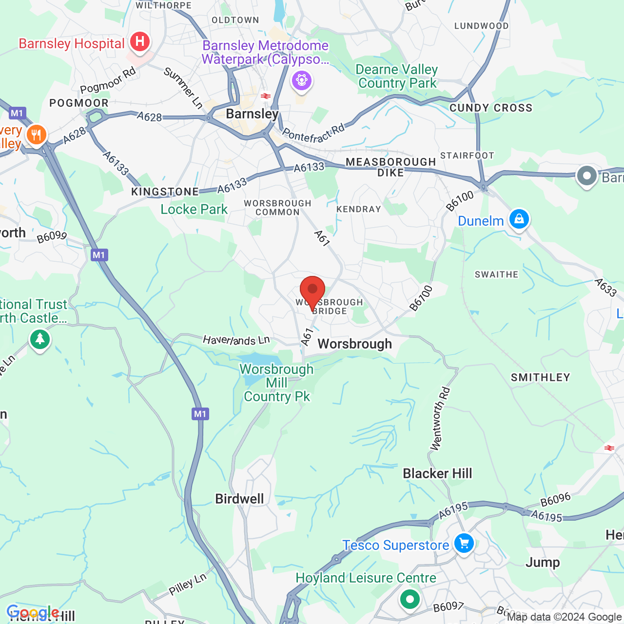 Map displaying vacancy location