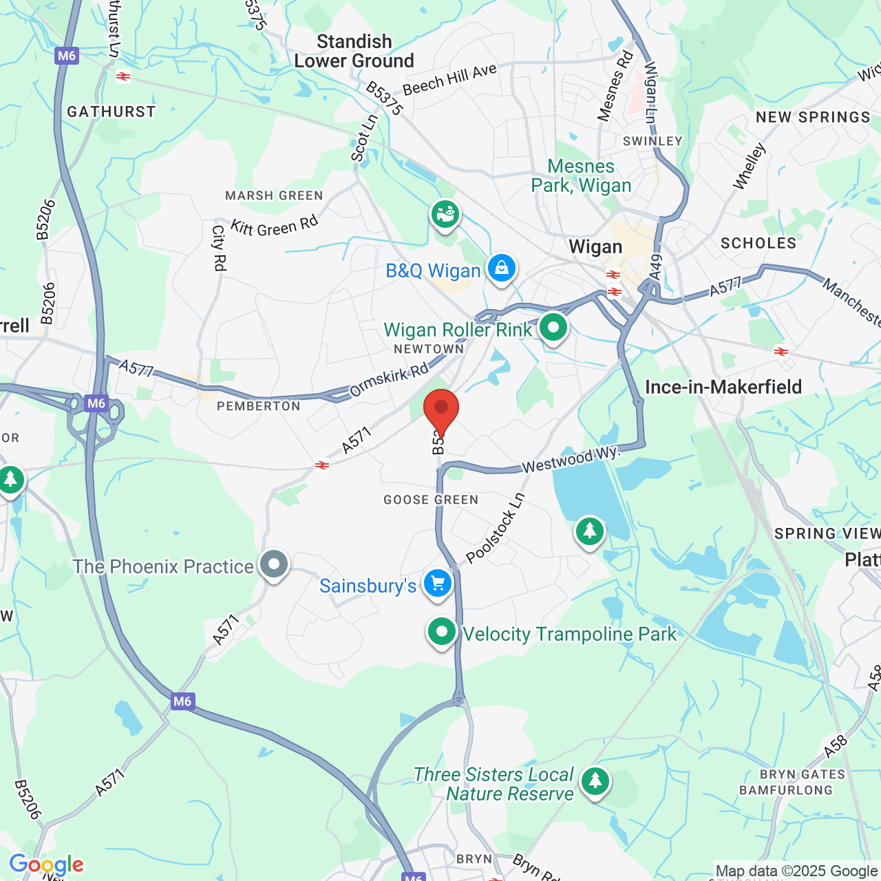 Map displaying vacancy location
