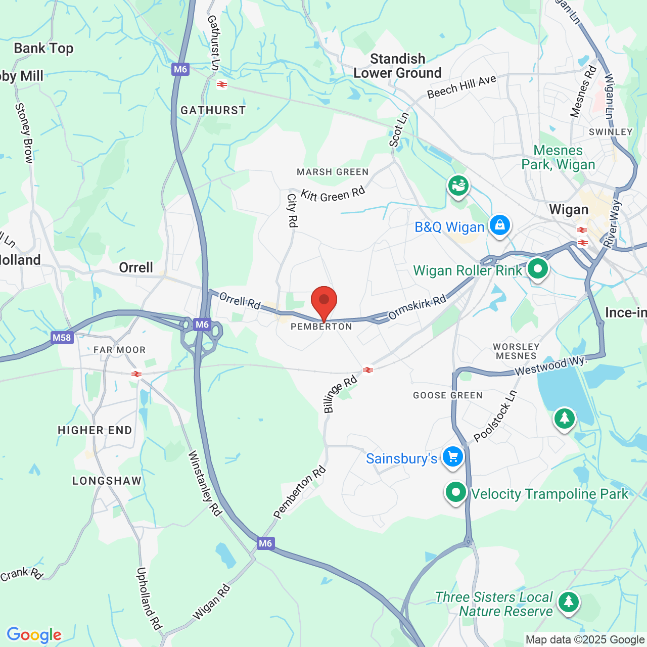 Map displaying vacancy location