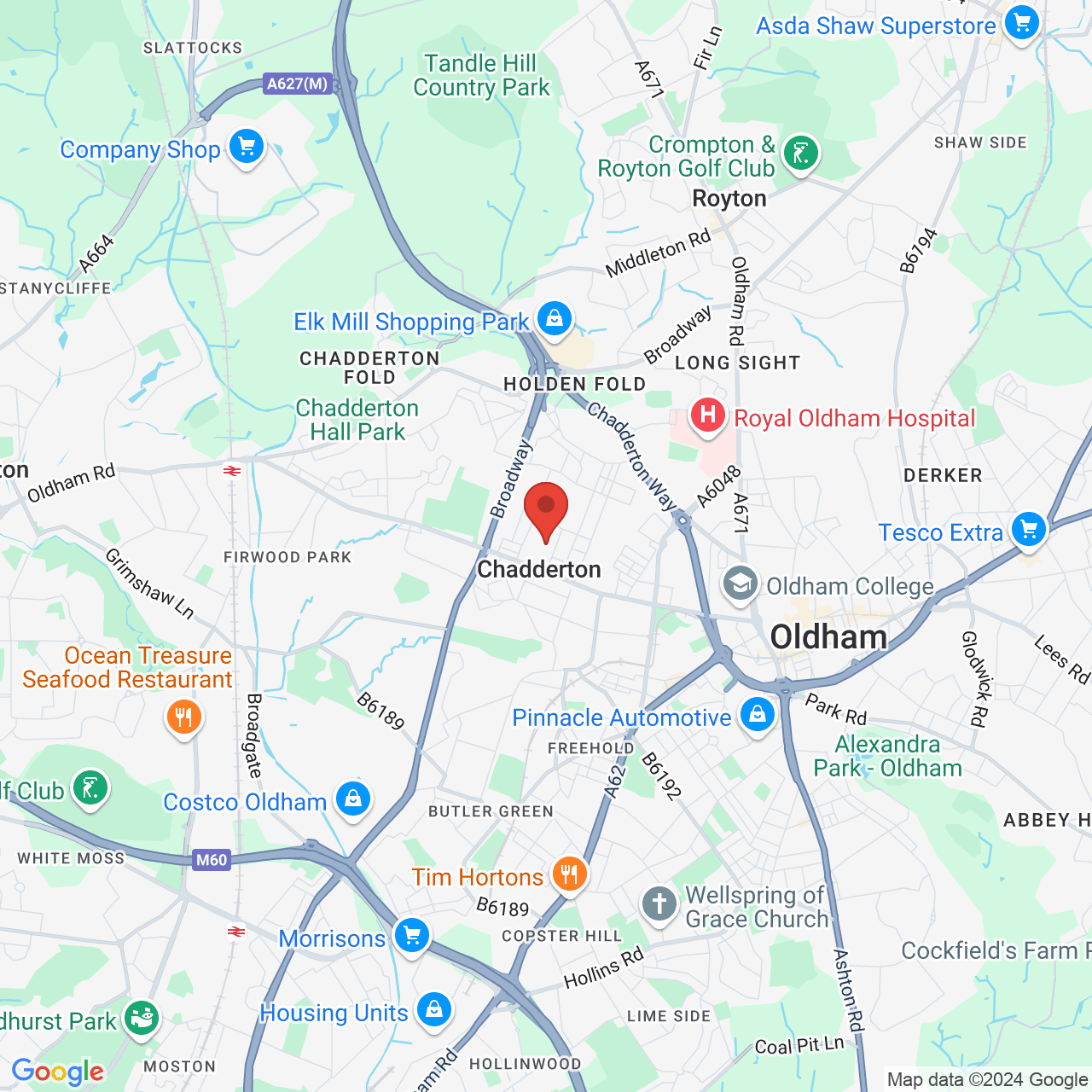 Map displaying vacancy location