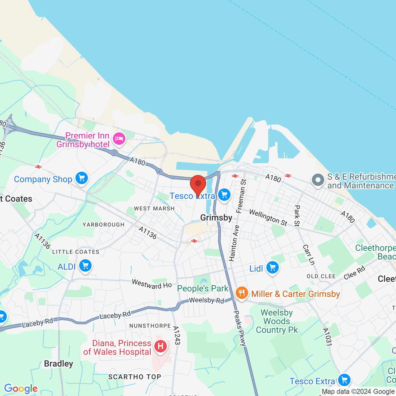 Map displaying vacancy location