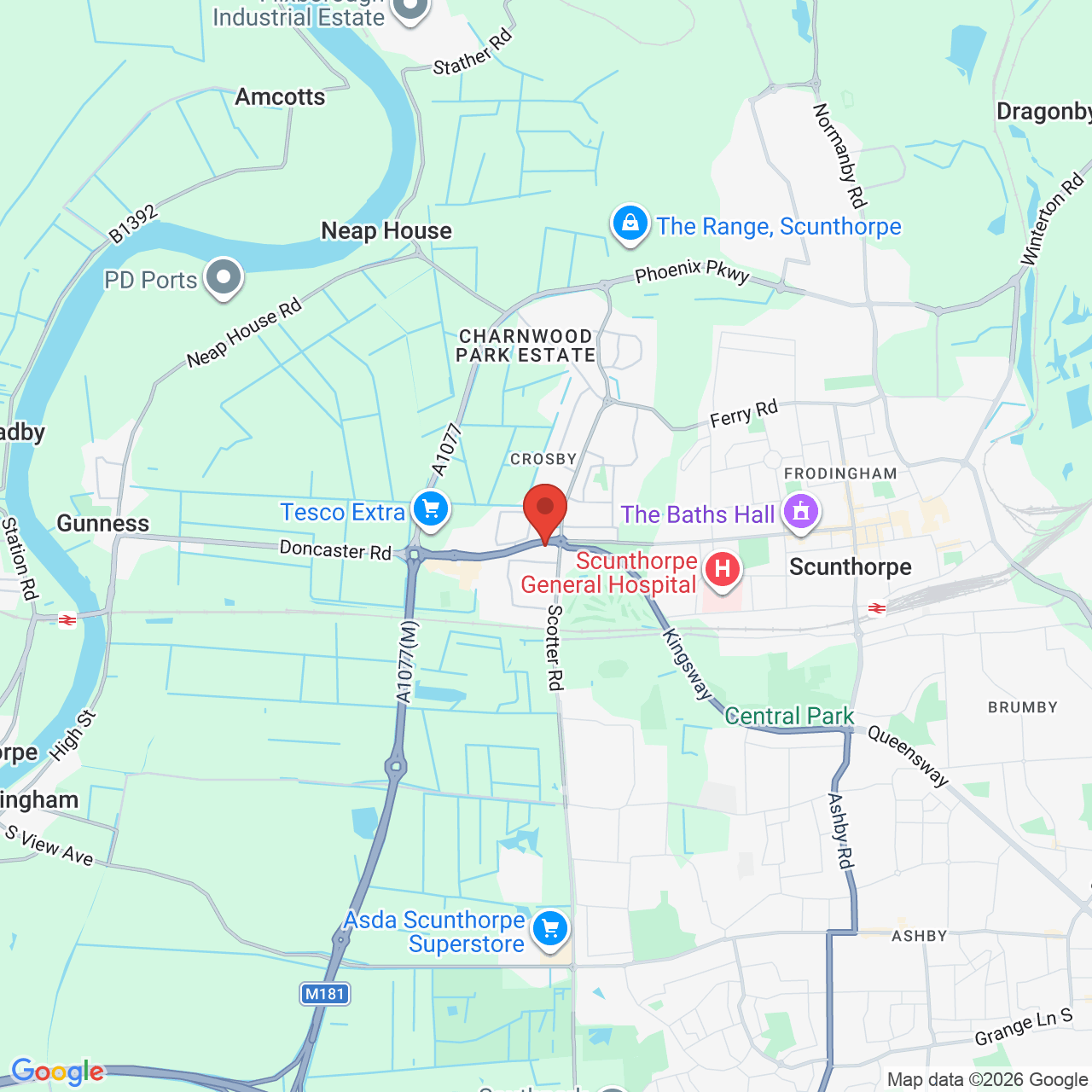 Map displaying vacancy location
