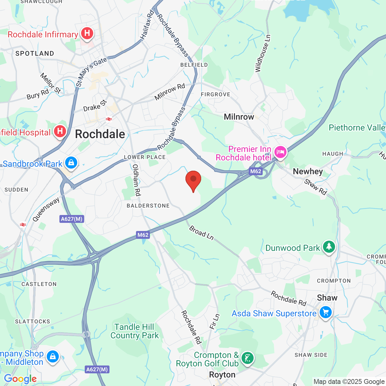 Map displaying vacancy location