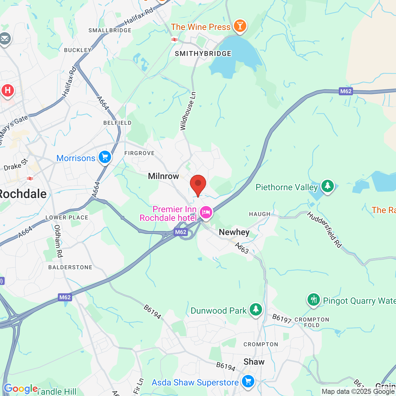 Map displaying vacancy location