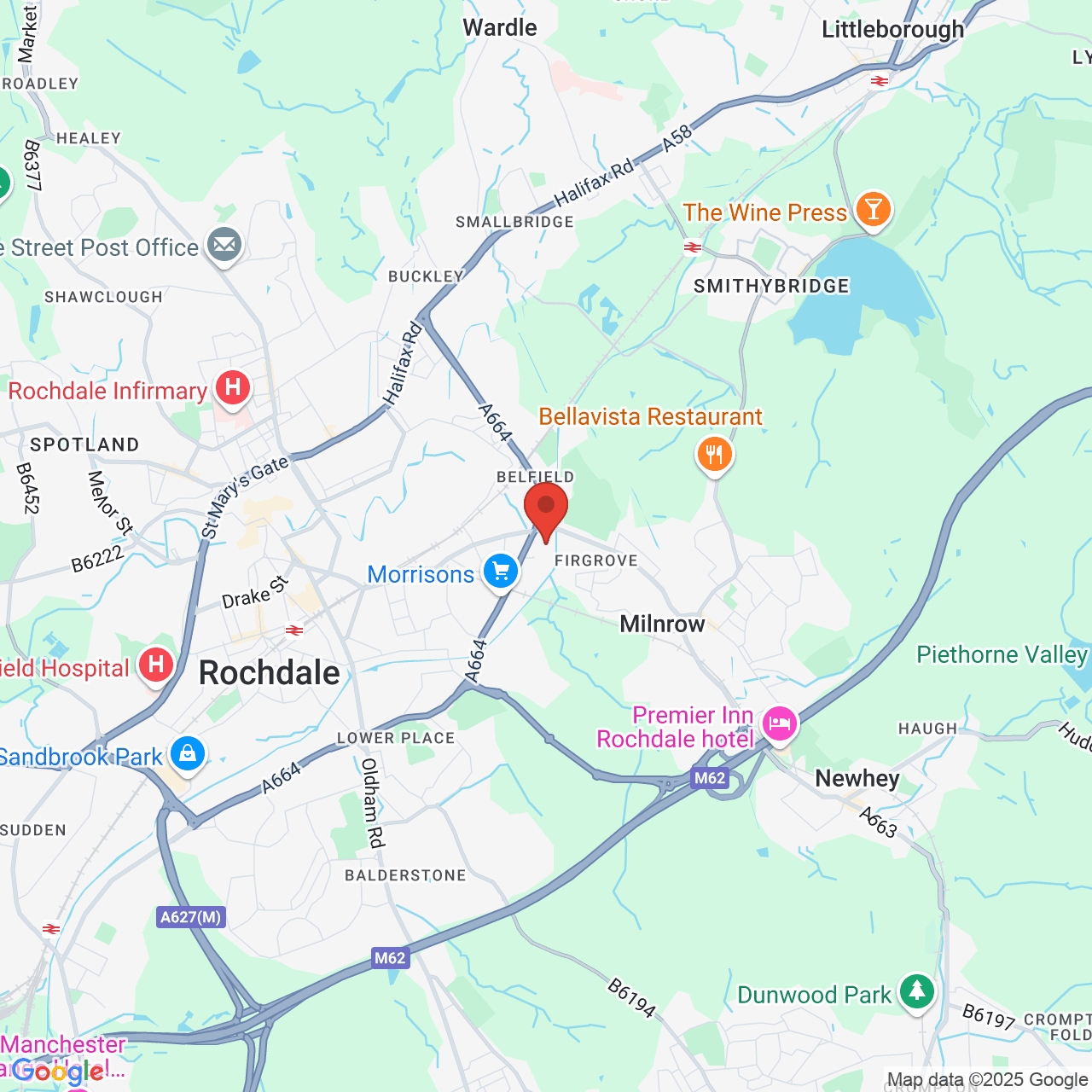 Map displaying vacancy location
