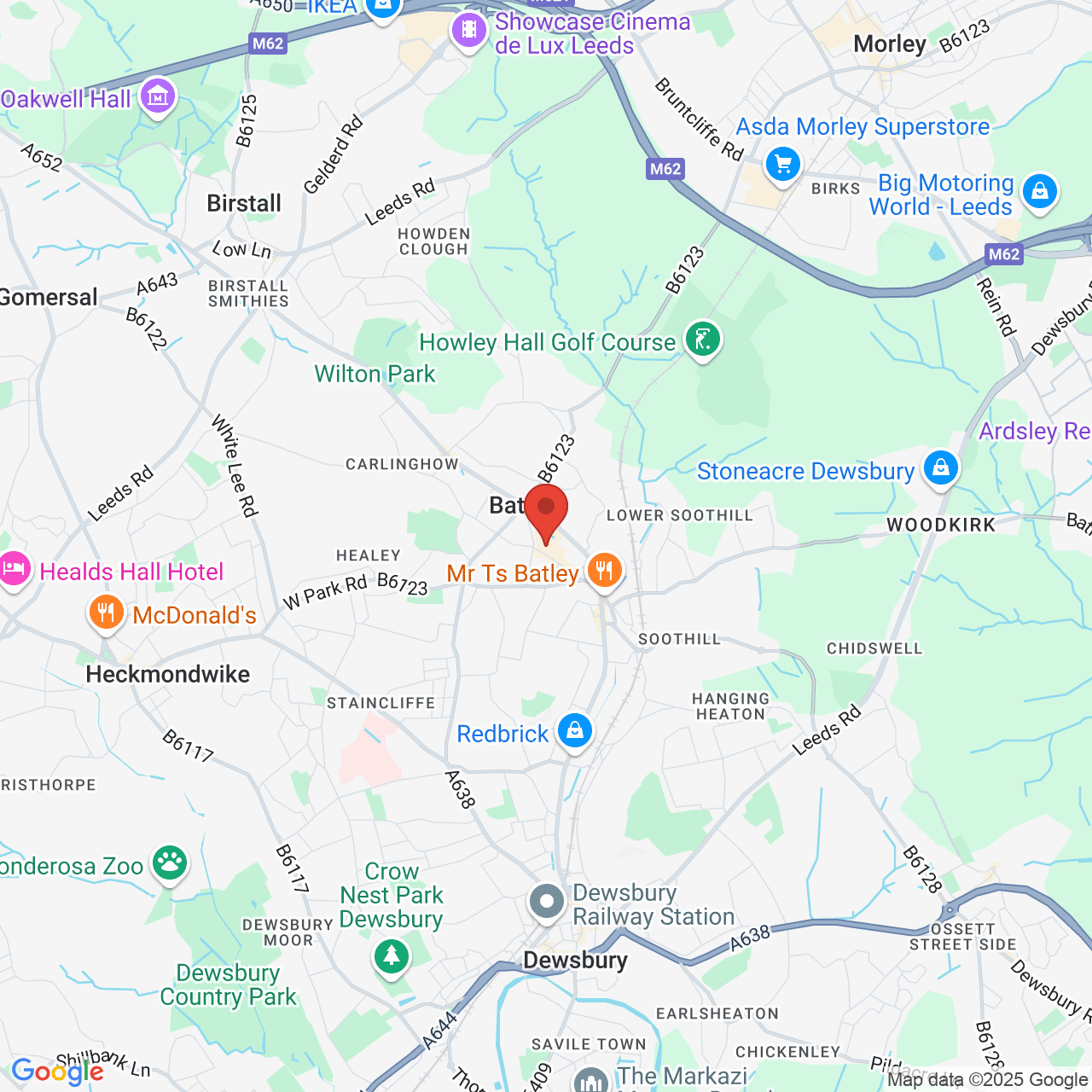 Map displaying vacancy location