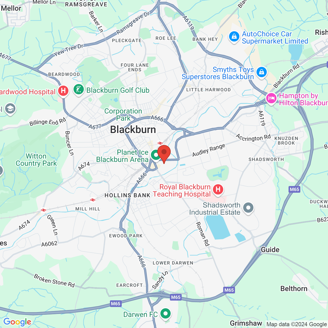 Map displaying vacancy location