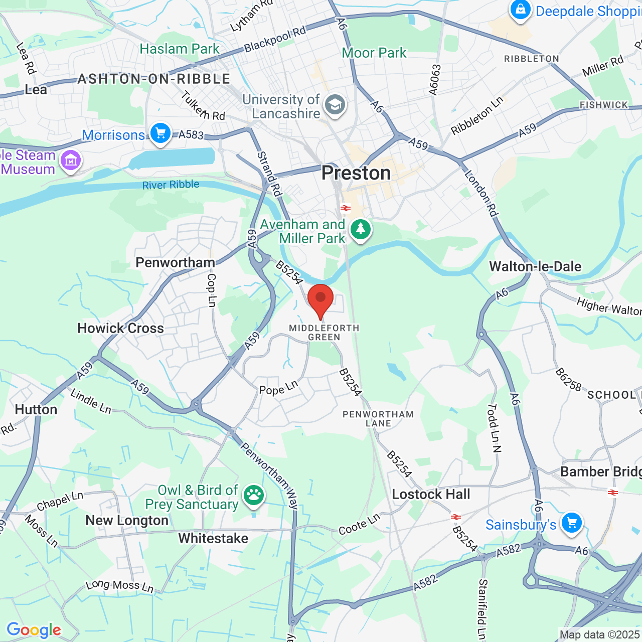 Map displaying vacancy location