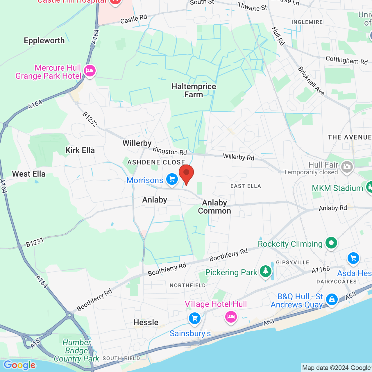 Map displaying vacancy location