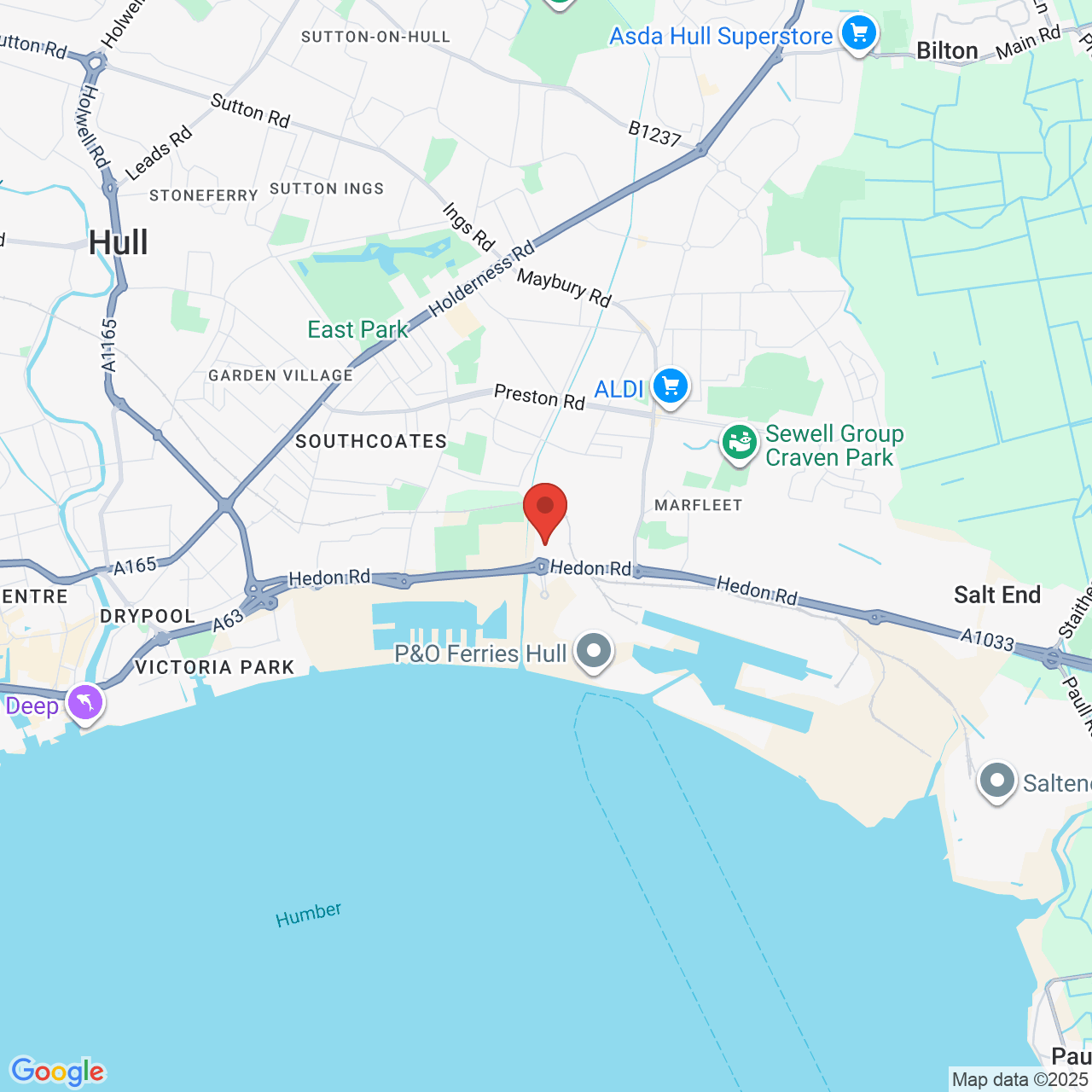 Map displaying vacancy location